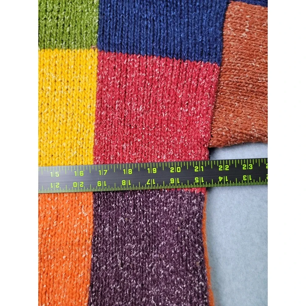Sisandina  Sweater Jacket Wool Colorful Patchwork Handmade Grandmacore Lagenlook
